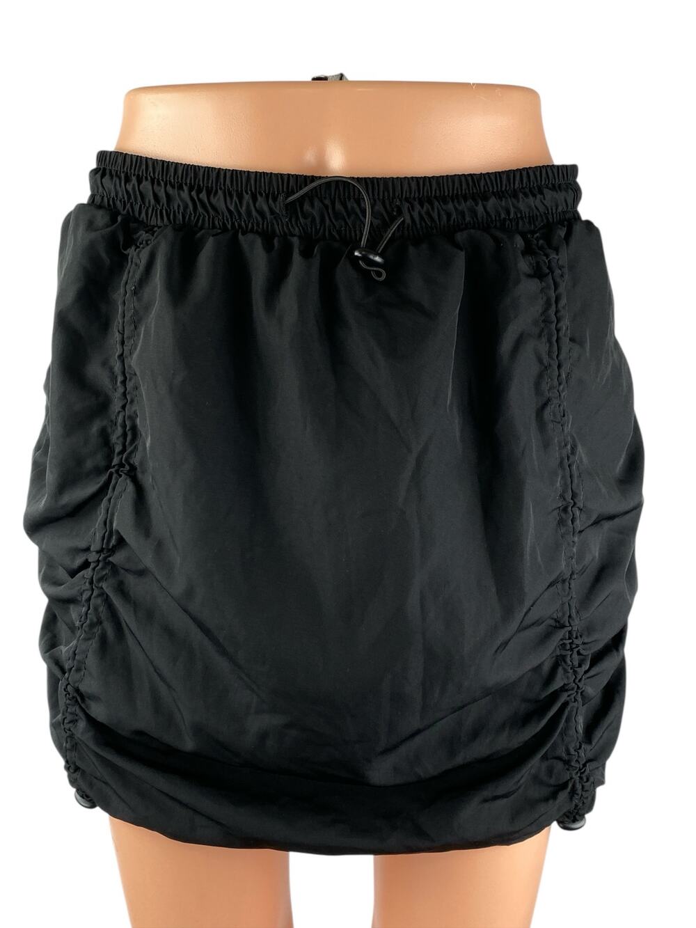 Jolie & Joy Black Ruched Elastic High Waist Mini Activewear Athletic Skirt Sz L